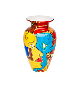 Vase 25cm handbemalt “FACE to FACE”